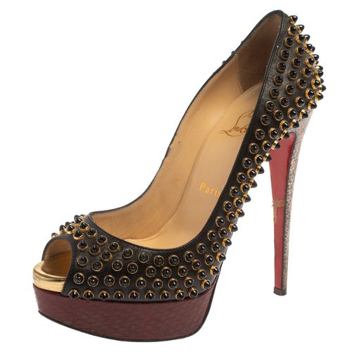 Christian Louboutin Multicolor Leather, Snakeskin and Lizard Lady Cabo Beaded Pumps Size 37 - Christian Louboutin - Modalova