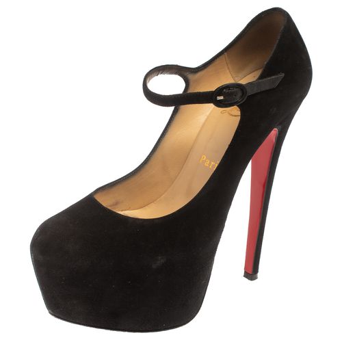 Christian Louboutin Black Suede Daffodil Mary Jane Pumps Size 36.5 - Christian Louboutin - Modalova