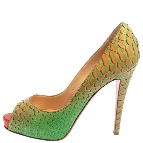 Orange Python Very Prive Peep Toe Pumps Size 40 - Christian Louboutin - Modalova