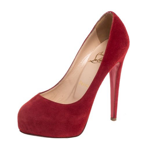 Christian Louboutin Red Suede Bianca Platform Pumps Size 35 - Christian Louboutin - Modalova