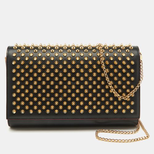 Christian Louboutin Black Leather Paloma Spiked Flap Chain Clutch - Christian Louboutin - Modalova