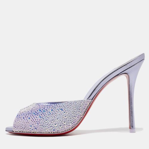 Christian Louboutin Purple Crystals Leather Me Dolly Slide Sandals Size 39 - Christian Louboutin - Modalova