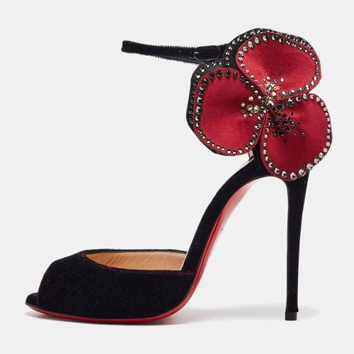 Christian Louboutin Black Velvet Pensamoi Sandals Size 35 - Christian Louboutin - Modalova