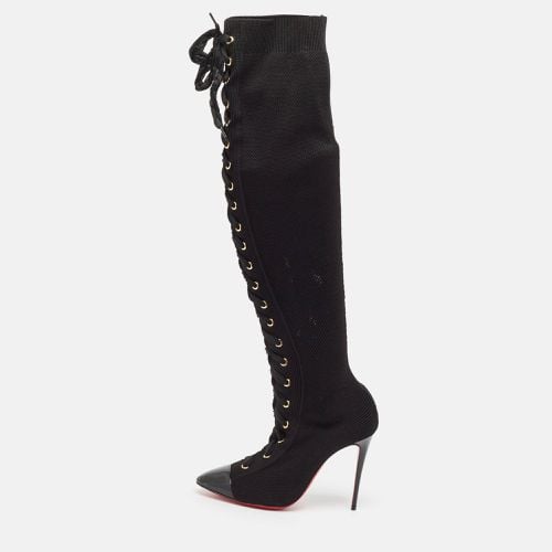 Knit Fabric Over The Knee Boots Size 38 - Christian Louboutin - Modalova