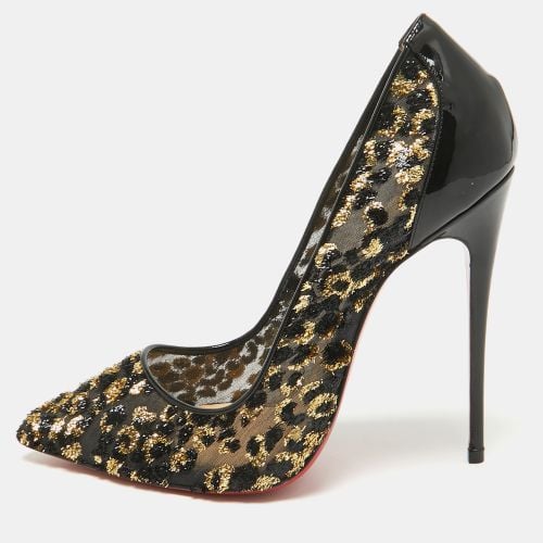 Christian Louboutin Black Lurex Fabric and Patent Leather Follies Pumps Size 37 - Christian Louboutin - Modalova