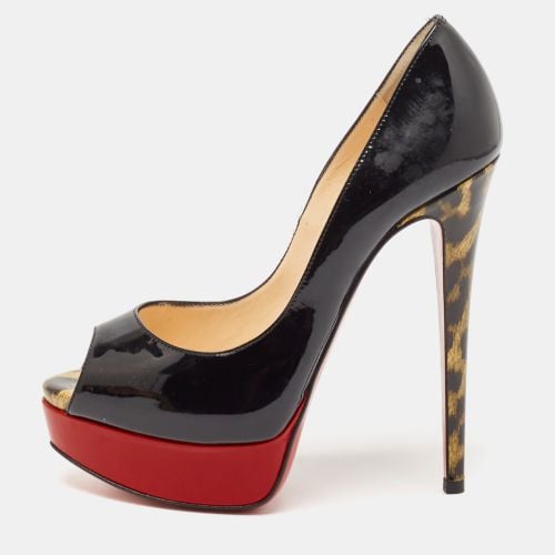 Christian Louboutin Black Patent Leather Lady Peep Toe Platform Pumps Size 35 - Christian Louboutin - Modalova