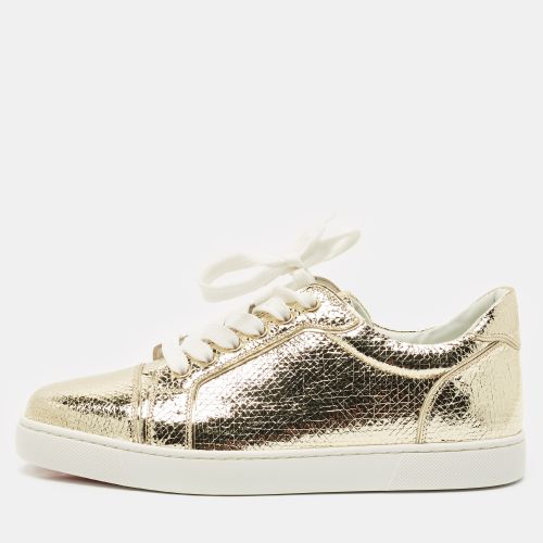 Christian Louboutin Gold Crackled Leather Vieira Sneakers Size 40 - Christian Louboutin - Modalova
