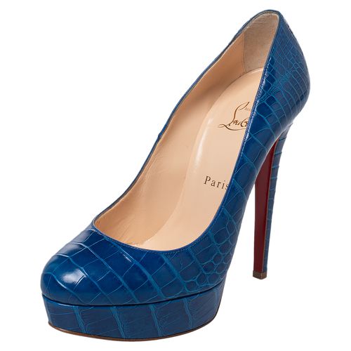 Christian Louboutin Blue Alligator Leather Bianca Platform Pumps Size 39 - Christian Louboutin - Modalova