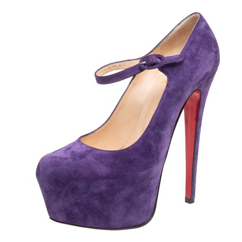 Christian Loubouton Purple Suede Daffodile Mary Jane Platform Pumps Size 37.5 - Christian Louboutin - Modalova