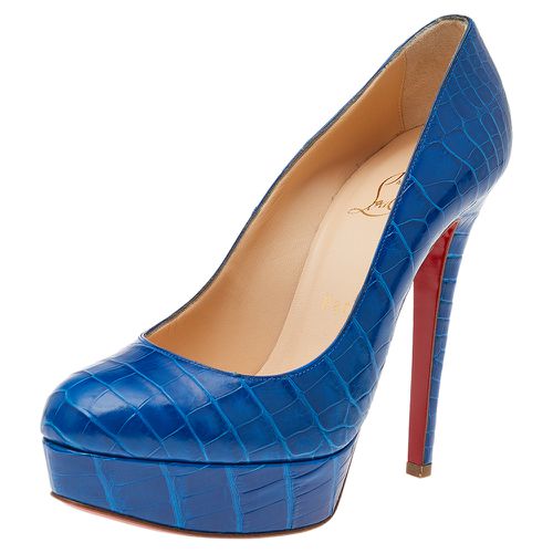 Christian Louboutin Blue Crocodile Leather Bianca 140 Platform Pumps Size 37 - Christian Louboutin - Modalova