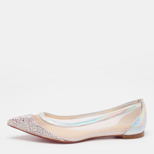 Christian Louboutin Light Pink Mesh, Iridescent Leather and Suede Galativi Strass Ballet Flats Size 35.5 - Christian Louboutin - Modalova