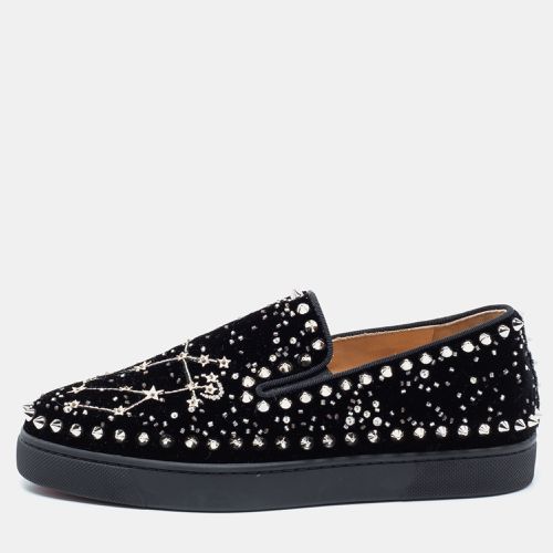 Christian Louboutin Black Velvet Spike Embellished Slip On Sneakers Size 36.5 - Christian Louboutin - Modalova