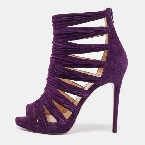 Christian Louboutin Purple Pleated Suede Tinazata Sandals Size 38 - Christian Louboutin - Modalova