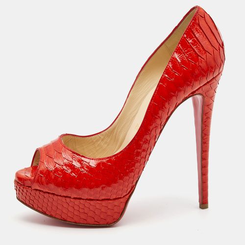 Christian Louboutin Orange Python Lady Peep Pumps Size 39.5 - Christian Louboutin - Modalova