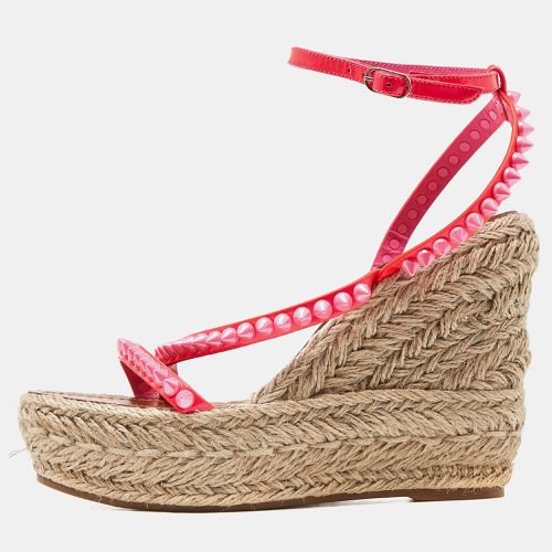 Patent Leather Malfadina Spike Wedge Espadrille Ankle Strap Sandals Size 38 - Christian Louboutin - Modalova