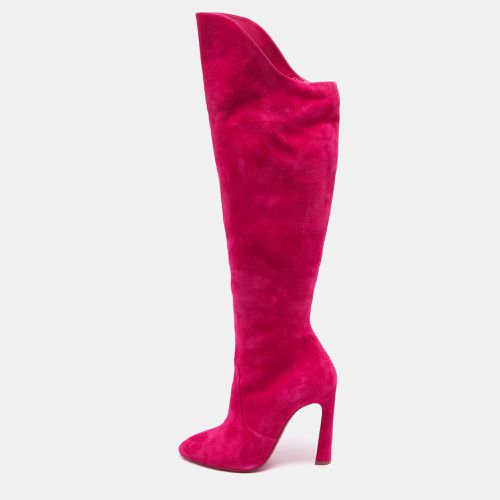 Christian Louboutin Pink Suede Knee Length Boots Size 38 - Christian Louboutin - Modalova