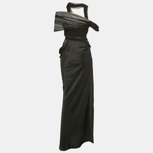 Christopher Esber Black Mesh and Satin Draped Top and Skirt Set M - Christopher Esber - Modalova