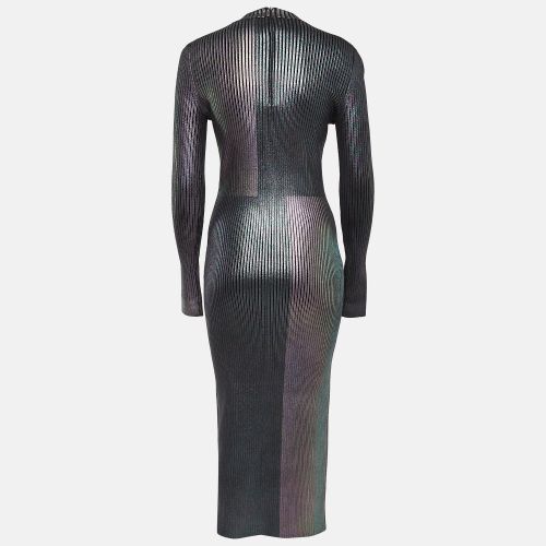 Foil Print Rib Knit Bodycon Dress M - Christopher Kane - Modalova