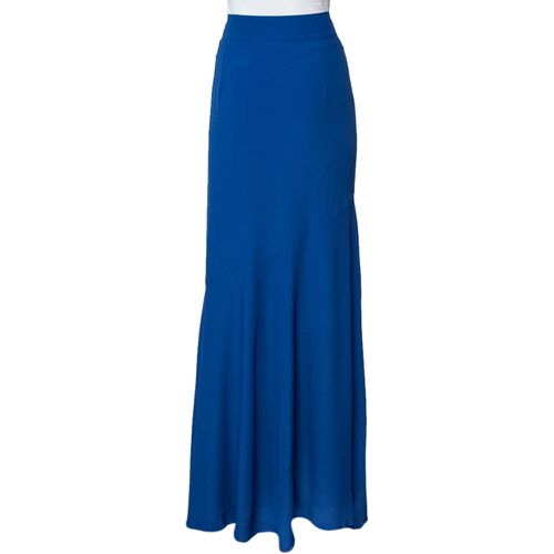 Cavalli Class Blue Crepe Maxi Skirt L - Class by Roberto Cavalli - Modalova