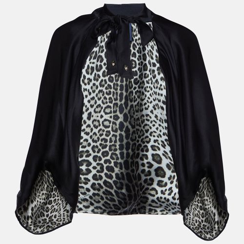 Class by Roberto Cavalli Black Textured Satin Bolero Jacket M - Class by Roberto Cavalli - Modalova