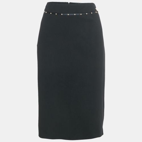 Class by Roberto Cavalli Black Cotton Knit Waist Stud Detail Short Skirt L - Class by Roberto Cavalli - Modalova