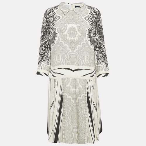 Class by Roberto Cavalli White/Black Printed Crepe Short Dress M - Class by Roberto Cavalli - Modalova