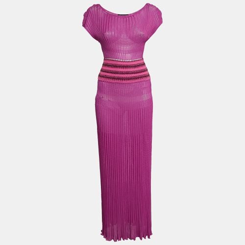 Class by Roberto Cavalli Pink Patterned Knit Maxi Dress XS - Class by Roberto Cavalli - Modalova