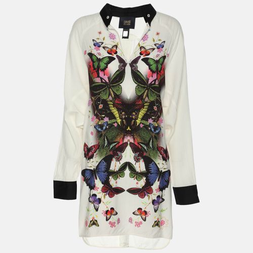 Class by Roberto Cavalli White Floral Print Viscose Long Sleeve Tunic M - Class by Roberto Cavalli - Modalova