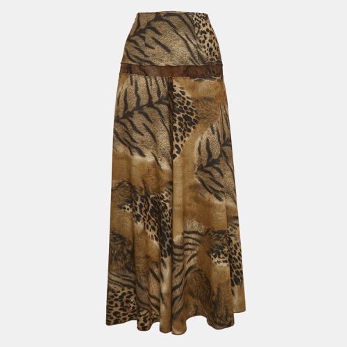 Class by Roberto Cavalli Brown Printed Jersey Maxi Skirt M - Class by Roberto Cavalli - Modalova