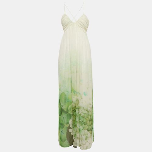 Class by Roberto Cavalli Green Floral Print Silk Maxi Dress M - Class by Roberto Cavalli - Modalova