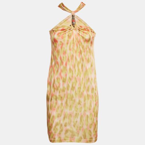 Printed Jersey Halter Neck Mini Dress S - Class by Roberto Cavalli - Modalova