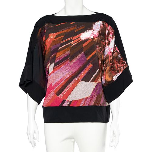 Class by Roberto Cavalli Multicolored Printed Crepe Blouse M - Class by Roberto Cavalli - Modalova