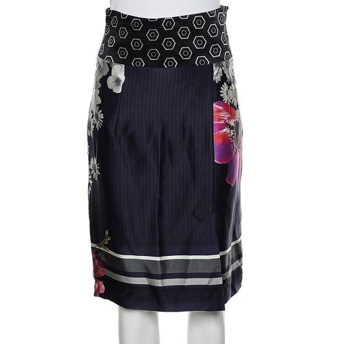 Class by Roberto Cavalli Multicolor Printed Satin Pencil Skirt M - Class by Roberto Cavalli - Modalova