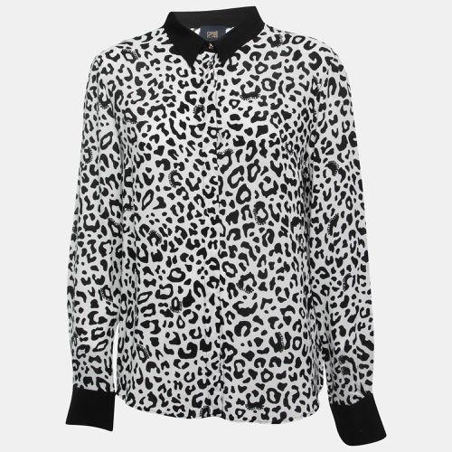 Class by Roberto Cavalli White Animal Print Button Front Shirt Blouse L - Class by Roberto Cavalli - Modalova