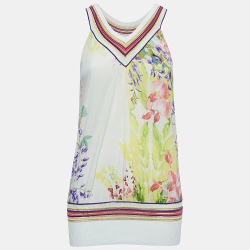 Class by Roberto Cavalli Multicolor Floral Print Silk V-Neck Sleeveless Top S - Class by Roberto Cavalli - Modalova