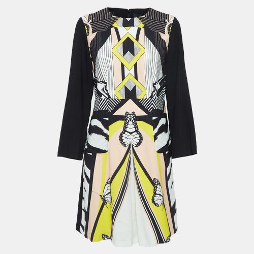 Class by Roberto Cavalli Black Printed Crepe Long Sleeve Mini Dress L - Class by Roberto Cavalli - Modalova