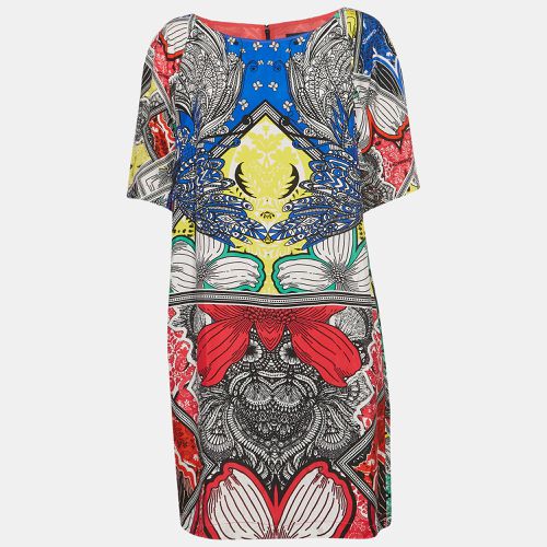 Printed Crepe Mini Shift Dress L - Class by Roberto Cavalli - Modalova