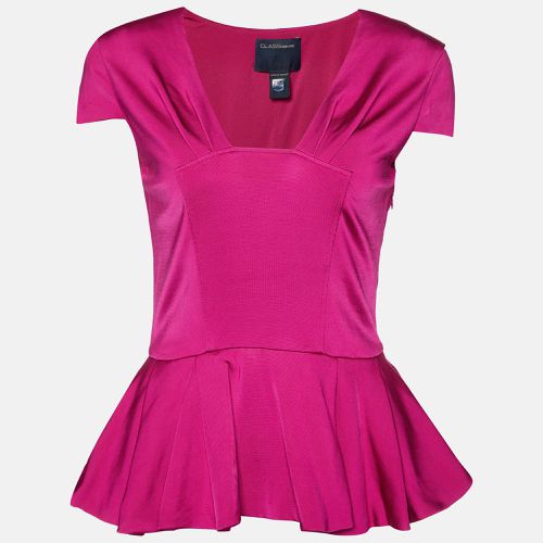 Class by Roberto Cavalli Pink Jersey Peplum Top M - Class by Roberto Cavalli - Modalova