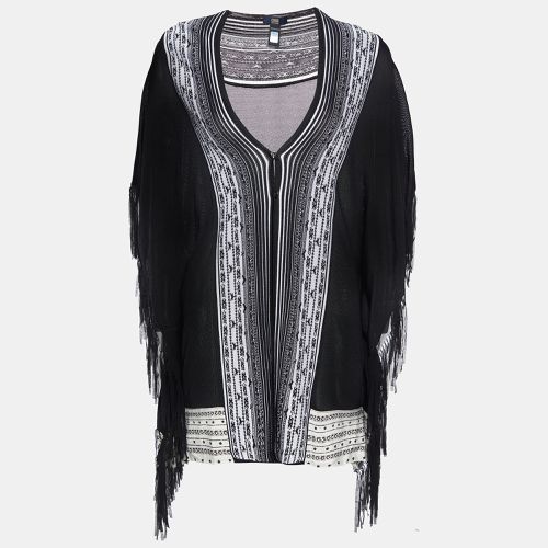 Class by Roberto Cavalli Black Knit Fringe Detail Cardigan M - Class by Roberto Cavalli - Modalova