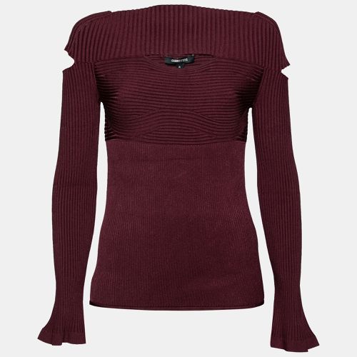 Cushnie et Ochs Burgundy Rib Knit Cut-Out Detail Sweater XL - Cushnie et Ochs - Modalova