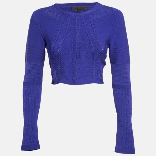 Cushnie et Ochs Purple Stretch Knit Long Sleeve Crop Top M - Cushnie et Ochs - Modalova