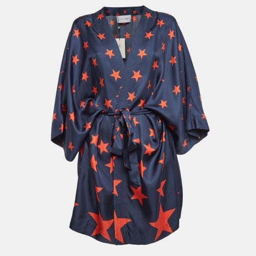 AZ Factory Blue You're A Star Print Silk Kimono M/L - AZ Factory - Modalova