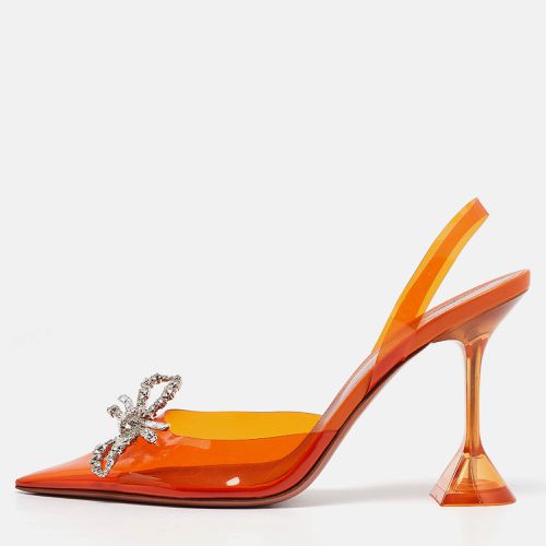 Amina Muaddi Orange PVC Rosie Slingback Pumps Size 40 - Amina Muaddi - Modalova