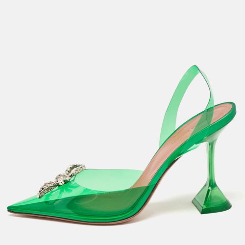 Amina Muaddi Green PVC Rosie Slingback Pumps Size 40.5 - Amina Muaddi - Modalova