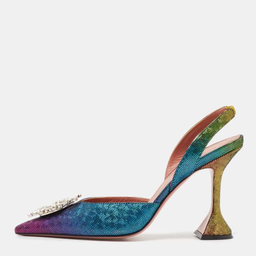 Amina Muaddi Multicolor Metallic Leather Begum Slingback Pumps Size 40 - Amina Muaddi - Modalova