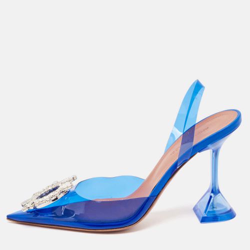 Amina Muaddi Blue PVC Begum Slingback Pumps Size 37 - Amina Muaddi - Modalova