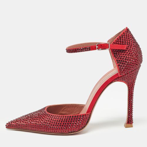 Satin Vittoria 105mm Crystal-Embellished Pumps Size 37 - Amina Muaddi - Modalova