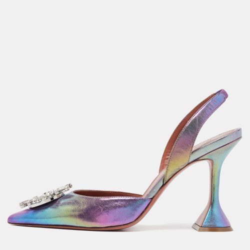 Iridescent Leather Begum Pumps Size 39 - Amina Muaddi - Modalova