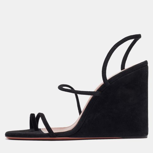 Suede Naima Wedge Sandals Size 37 - Amina Muaddi - Modalova