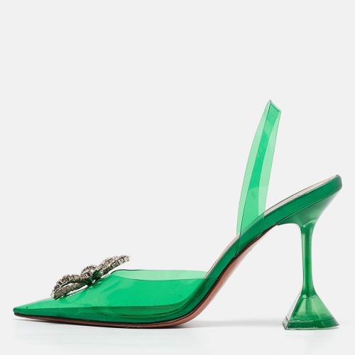 Amina Muaddi Green PVC Begum Slingback Pumps Size 38 - Amina Muaddi - Modalova